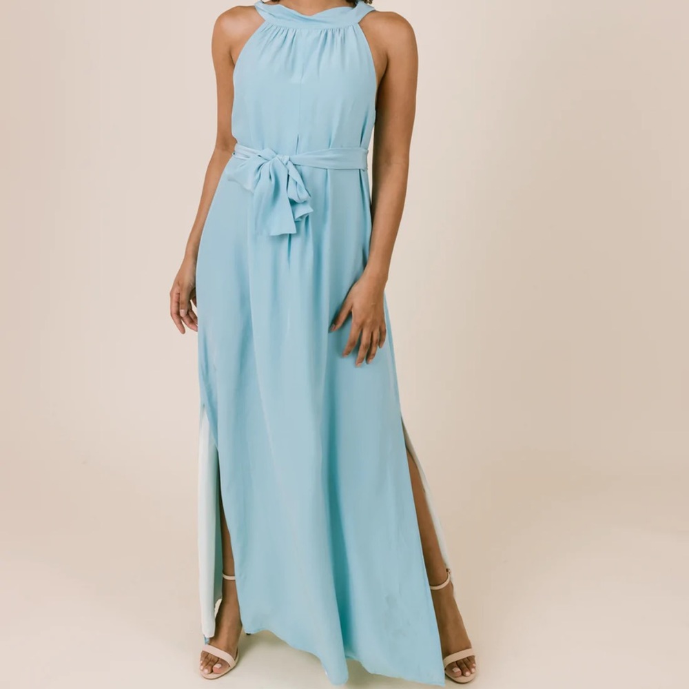 NWT: Silk Maxi Dress in Navy Blue - perfect for bridesmaid